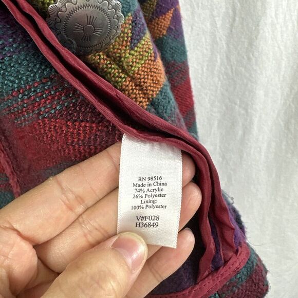Coldwater Creek Colorful Southwestern Boho Metal Classp Artsy Blazer Womens S - Picture 13 of 16